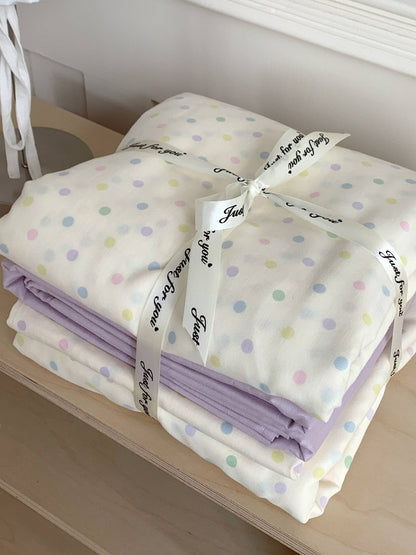 Cloud Dot Double Gauze Cotton Duvet Cover original reference image 2