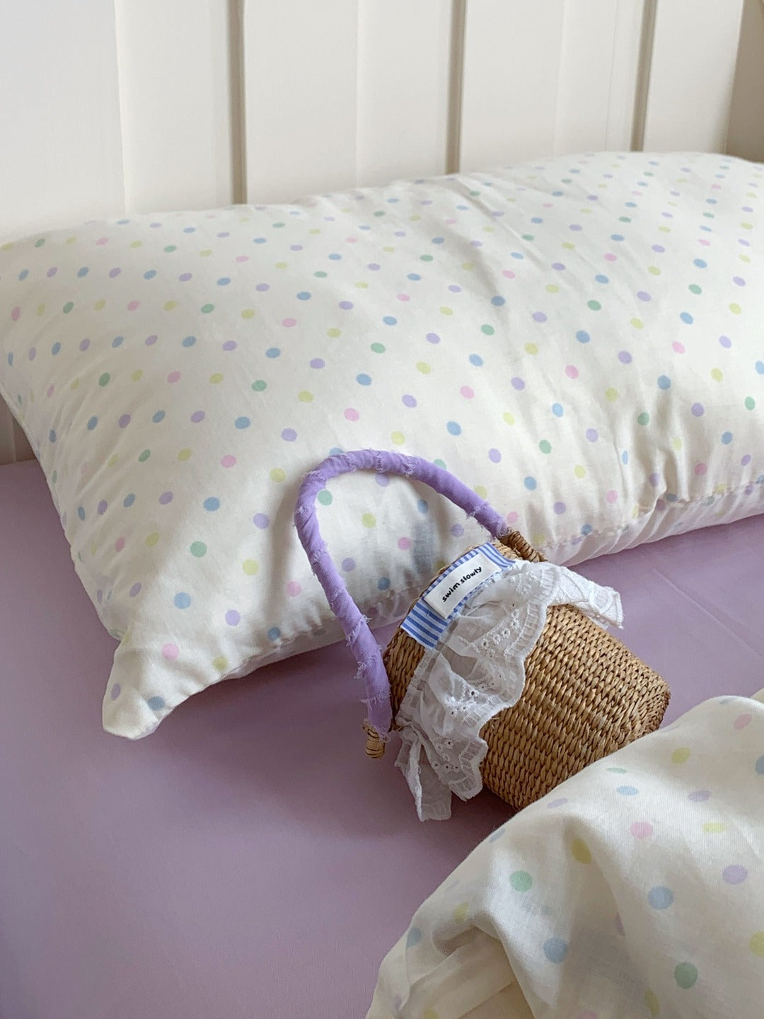 Cloud Dot Double Gauze Cotton Duvet Cover original reference image 5