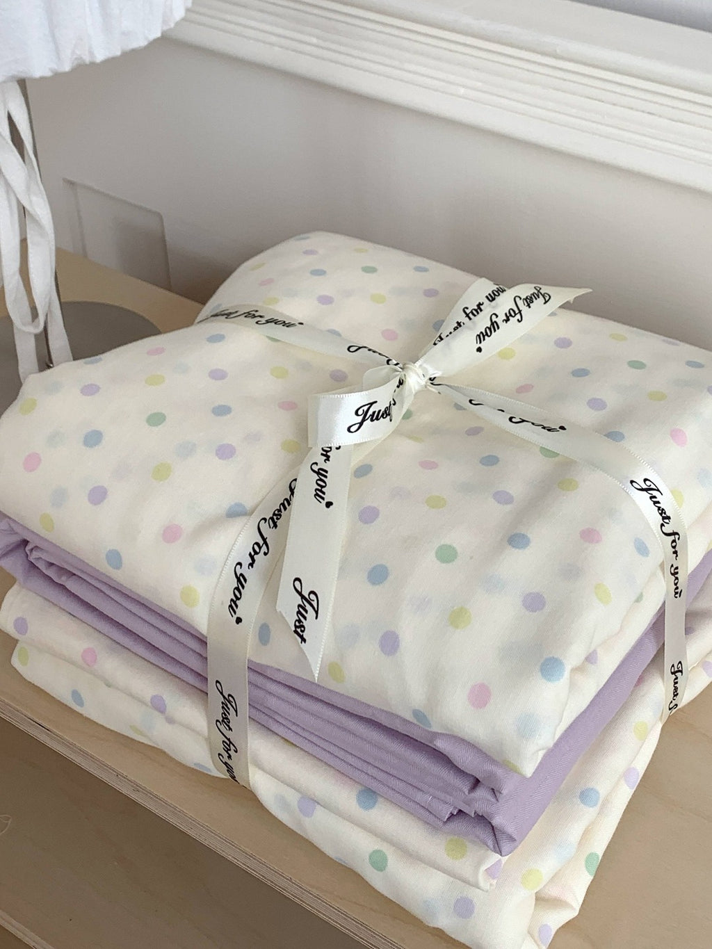 Cloud Dot Double Gauze Cotton Duvet Cover original reference image 6