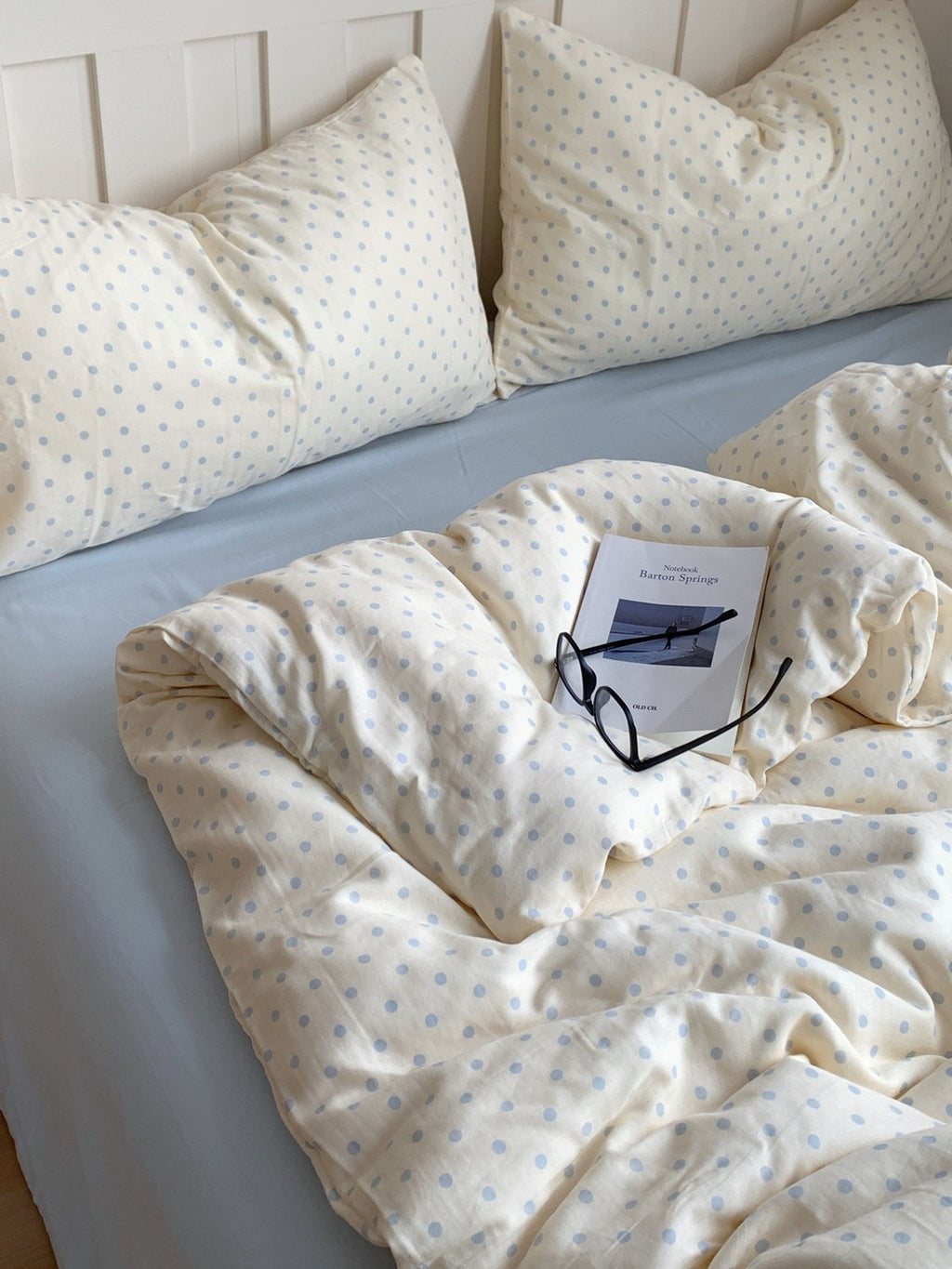 Cloud Dot Double Gauze Cotton Duvet Cover original reference image 9