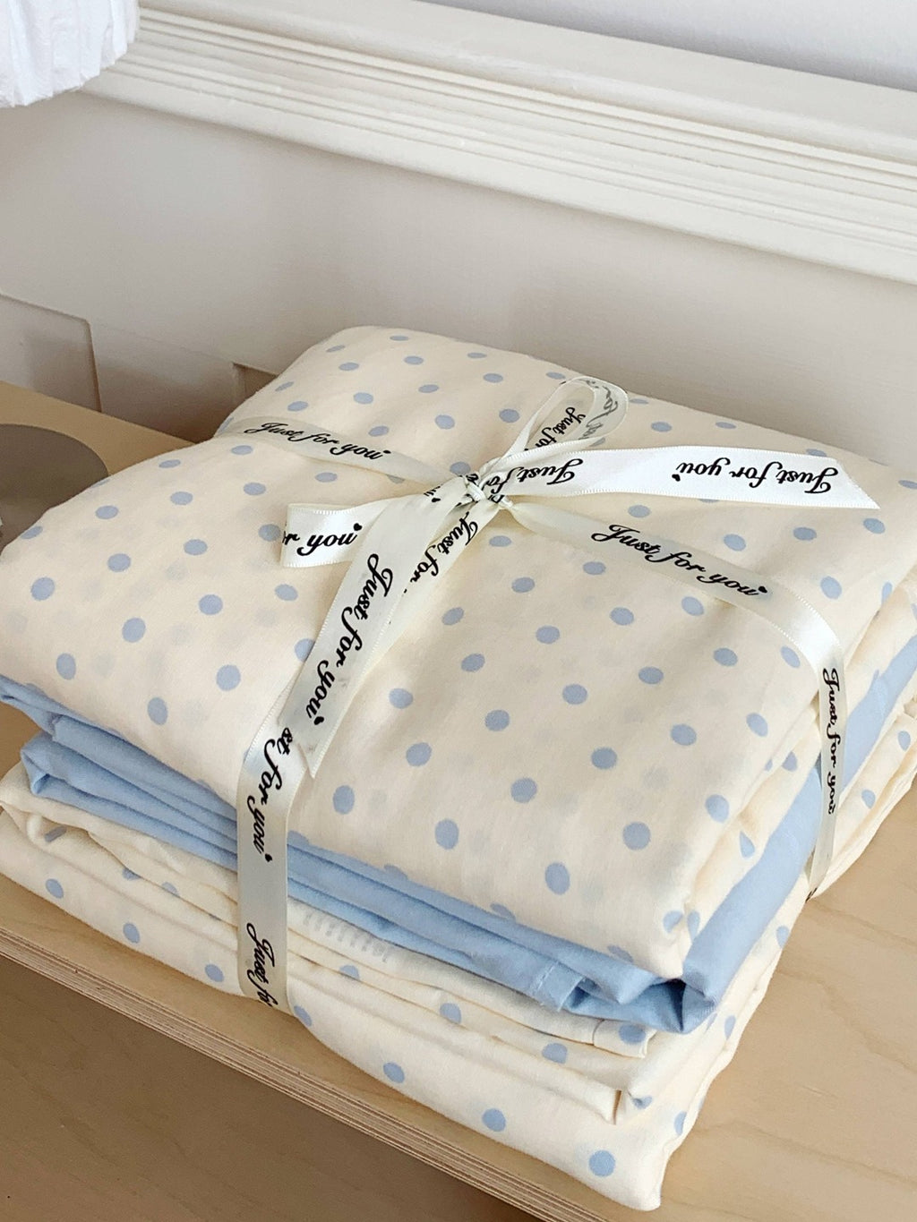 Cloud Dot Double Gauze Cotton Duvet Cover original reference image 16