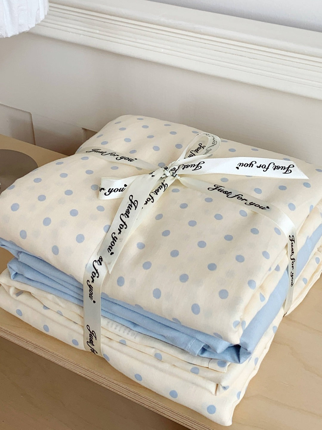 Cloud Dot Double Gauze Cotton Duvet Cover original reference image 16