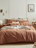 Cocoa Hearth Cotton Seersucker Duvet Cover original reference image 1