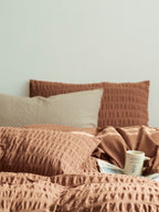 Cocoa Hearth Cotton Seersucker Duvet Cover original reference image 3