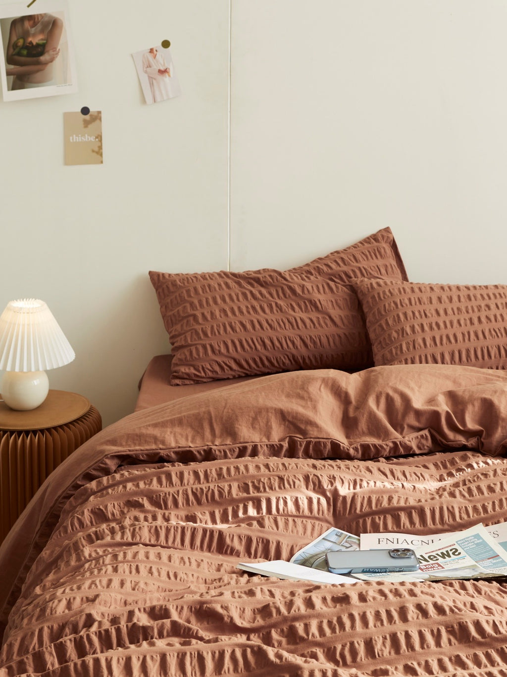 Cocoa Hearth Cotton Seersucker Duvet Cover original reference image 4