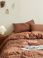 Cocoa Hearth Cotton Seersucker Duvet Cover original reference image 4