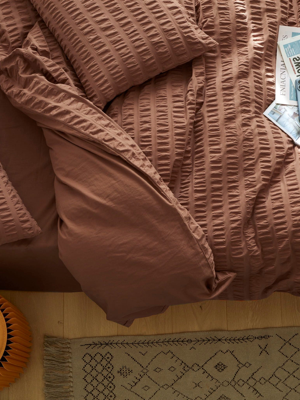 Cocoa Hearth Cotton Seersucker Duvet Cover original reference image 9