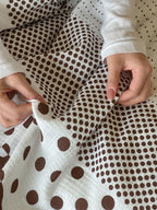 Cocoa Polka Dot Cotton Muslin Duvet Cover original reference image 1