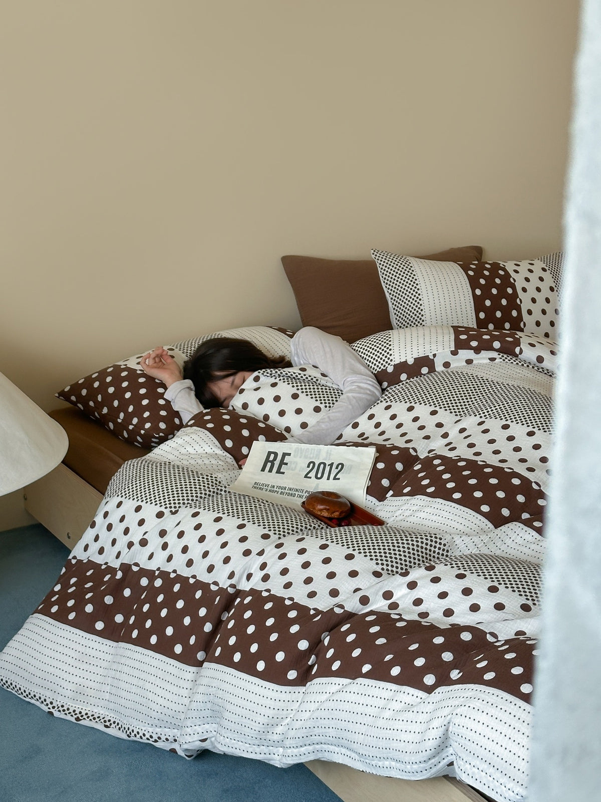 Cocoa Polka Dot Cotton Muslin Duvet Cover original reference image 5