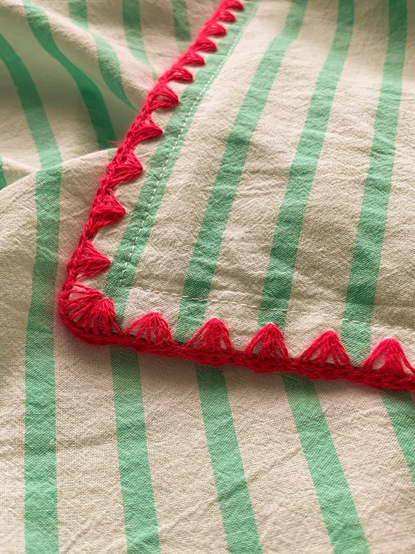 Colorblock Stitch Washed Cotton Duvet Cover original reference image 5