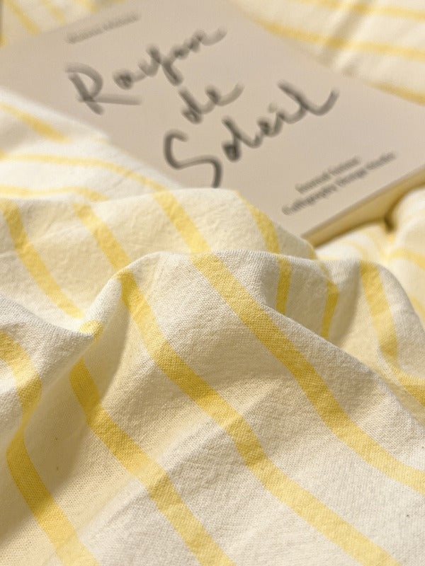 Colorblock Stitch Washed Cotton Duvet Cover original reference image 19
