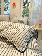 Colorblock Stitch Washed Cotton Duvet Cover original reference image 26