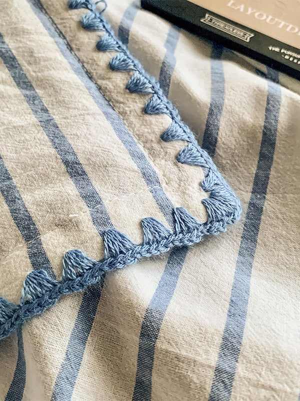 Colorblock Stitch Washed Cotton Duvet Cover original reference image 33