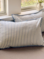 Colorblock Stitch Washed Cotton Duvet Cover original reference image 34
