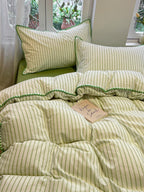 Colorblock Stitch Washed Cotton Duvet Cover original reference image 39