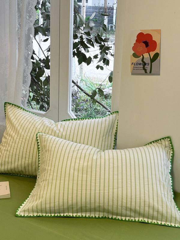 Colorblock Stitch Washed Cotton Duvet Cover original reference image 41