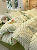 Colorblock Stitch Washed Cotton Duvet Cover original reference image 42