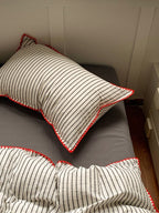 Colorblock Stitch Washed Cotton Duvet Cover original reference image 44
