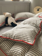 Colorblock Stitch Washed Cotton Duvet Cover original reference image 48