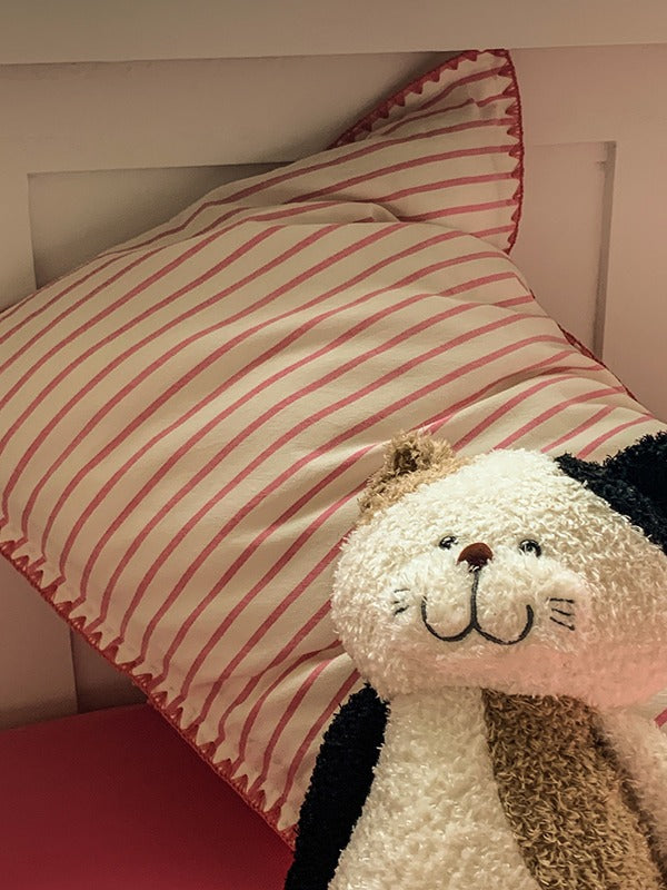 Colorblock Stitch Washed Cotton Duvet Cover original reference image 49