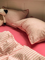 Colorblock Stitch Washed Cotton Duvet Cover original reference image 51