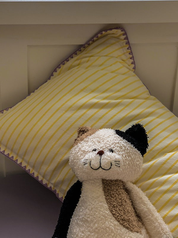 Colorblock Stitch Washed Cotton Duvet Cover original reference image 55