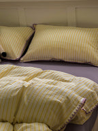 Colorblock Stitch Washed Cotton Duvet Cover original reference image 56
