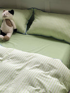 Colorblock Stitch Washed Cotton Duvet Cover original reference image 62