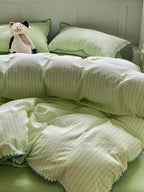Colorblock Stitch Washed Cotton Duvet Cover original reference image 65