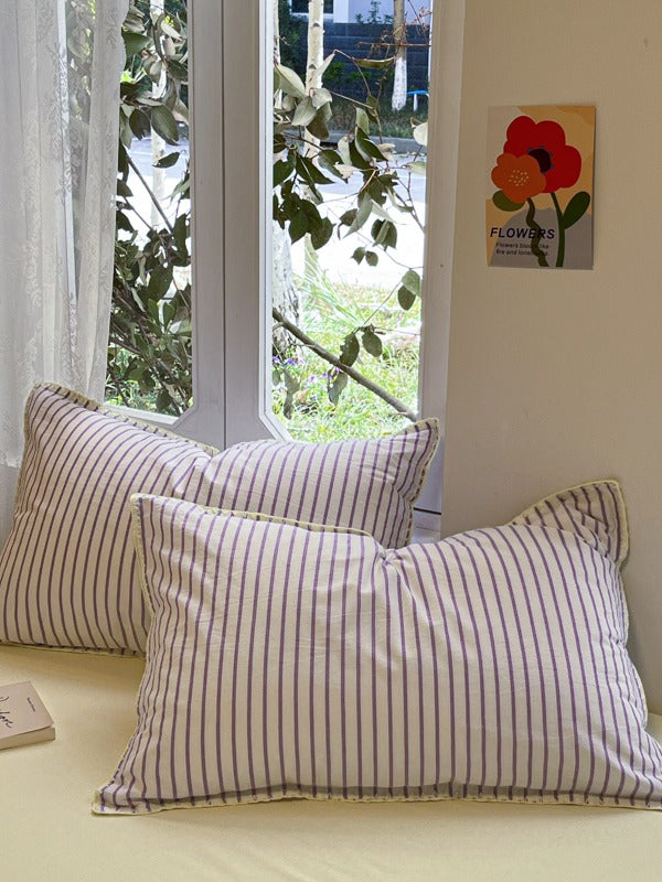 Colorblock Stitch Washed Cotton Duvet Cover original reference image 68