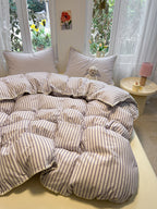 Colorblock Stitch Washed Cotton Duvet Cover original reference image 71
