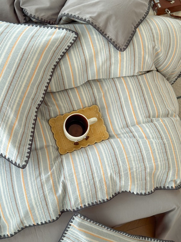 Cove Stitch Washed Cotton Duvet Cover original reference image 2