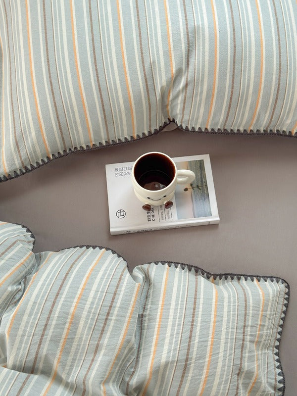 Cove Stitch Washed Cotton Duvet Cover original reference image 3
