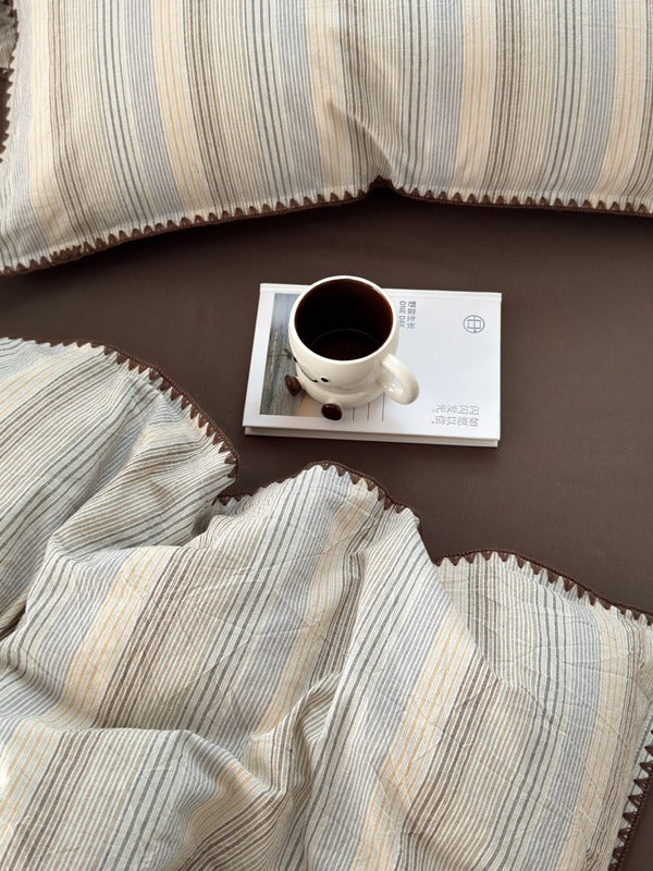 Cove Stitch Washed Cotton Duvet Cover original reference image 9