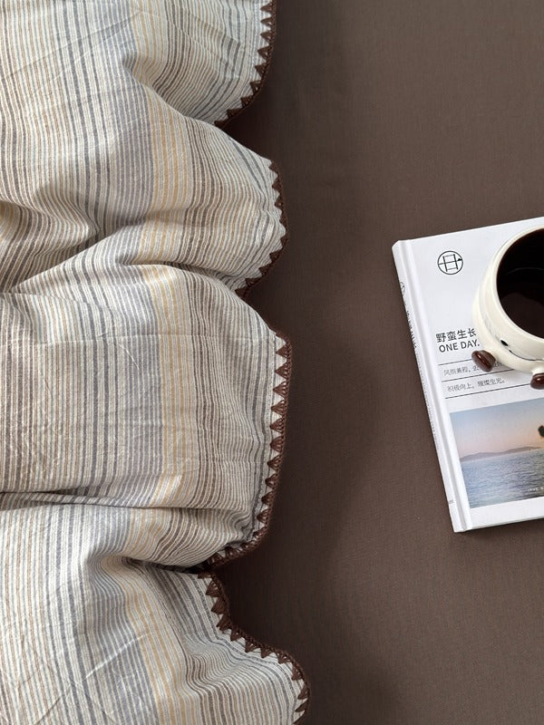 Cove Stitch Washed Cotton Duvet Cover original reference image 10