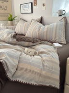 Cove Stitch Washed Cotton Duvet Cover original reference image 11