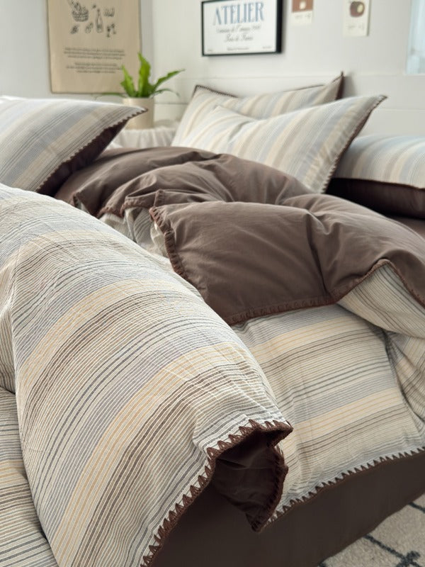 Cove Stitch Washed Cotton Duvet Cover original reference image 12