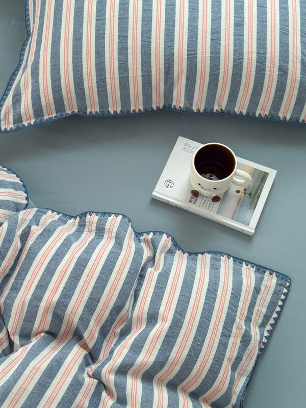 Cove Stitch Washed Cotton Duvet Cover original reference image 15