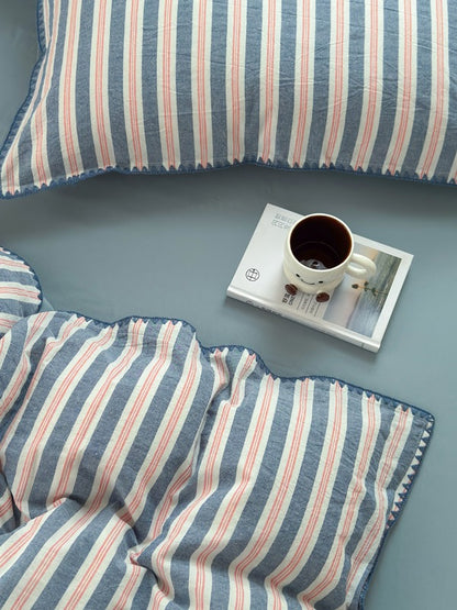 Cove Stitch Washed Cotton Duvet Cover original reference image 15