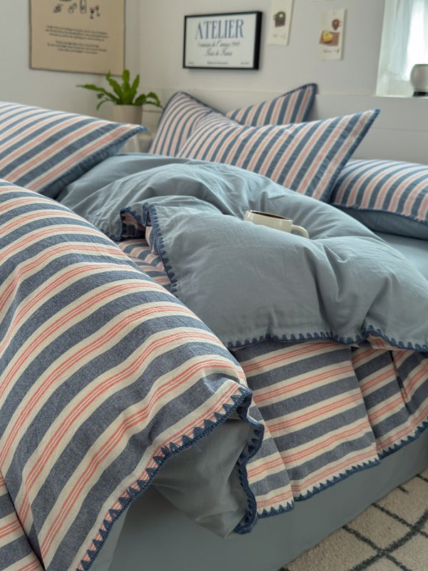Cove Stitch Washed Cotton Duvet Cover original reference image 18