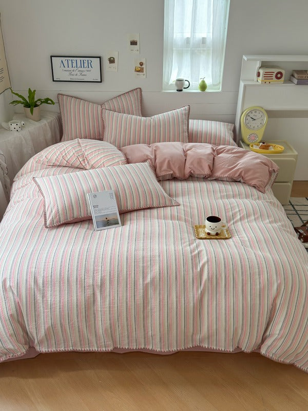 Cove Stitch Washed Cotton Duvet Cover original reference image 19