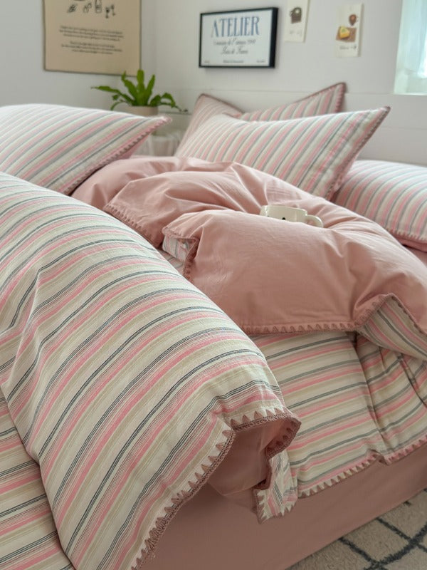 Cove Stitch Washed Cotton Duvet Cover original reference image 24