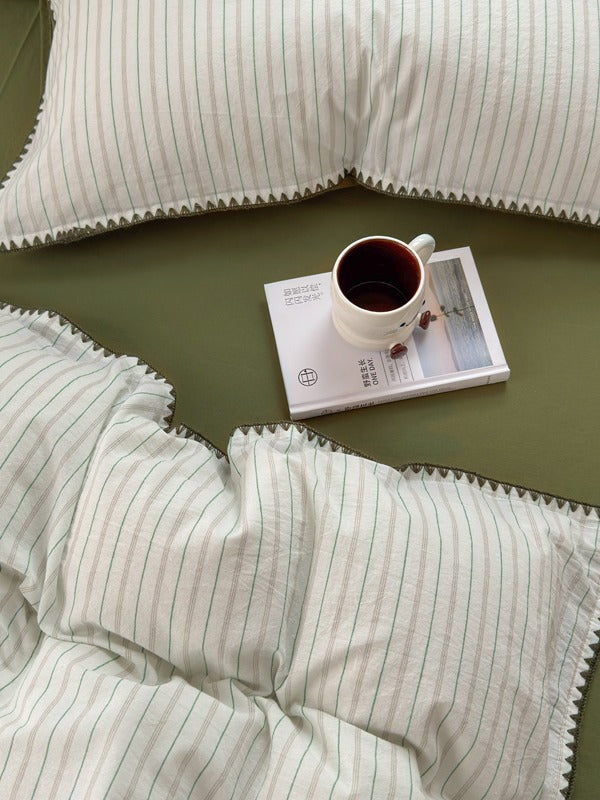 Cove Stitch Washed Cotton Duvet Cover original reference image 39