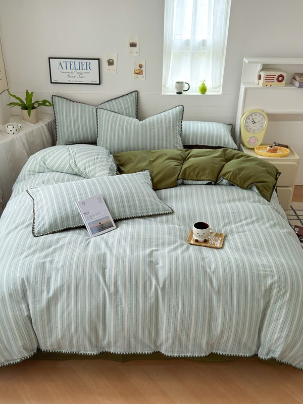 Cove Stitch Washed Cotton Duvet Cover original reference image 43