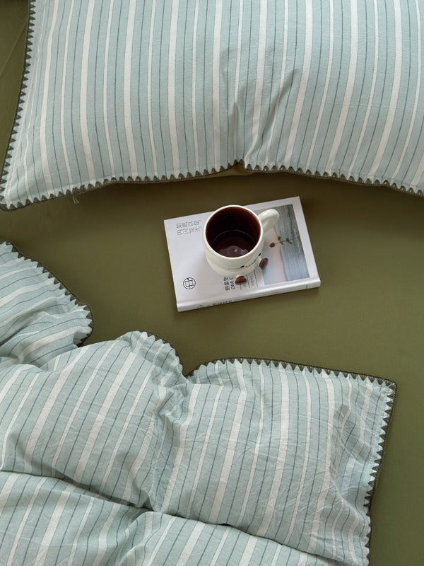 Cove Stitch Washed Cotton Duvet Cover original reference image 45