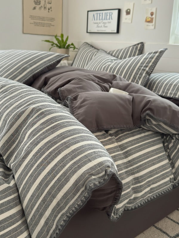 Cove Stitch Washed Cotton Duvet Cover original reference image 54