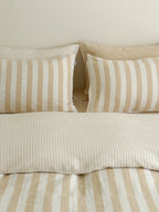 Cove Stripe Cotton Muslin Duvet Cover original reference image 2
