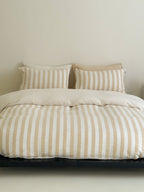 Cove Stripe Cotton Muslin Duvet Cover original reference image 3