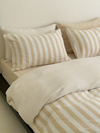 Cove Stripe Cotton Muslin Duvet Cover original reference image 4