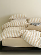 Cove Stripe Cotton Muslin Duvet Cover original reference image 6